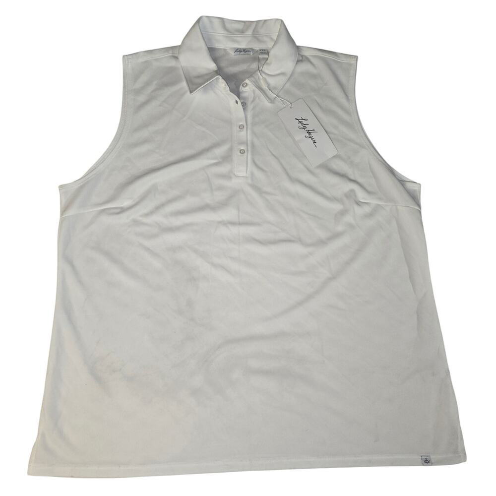 Lady Hagen Sleeveless Polo Women's XXL White Golf Pique Shirt